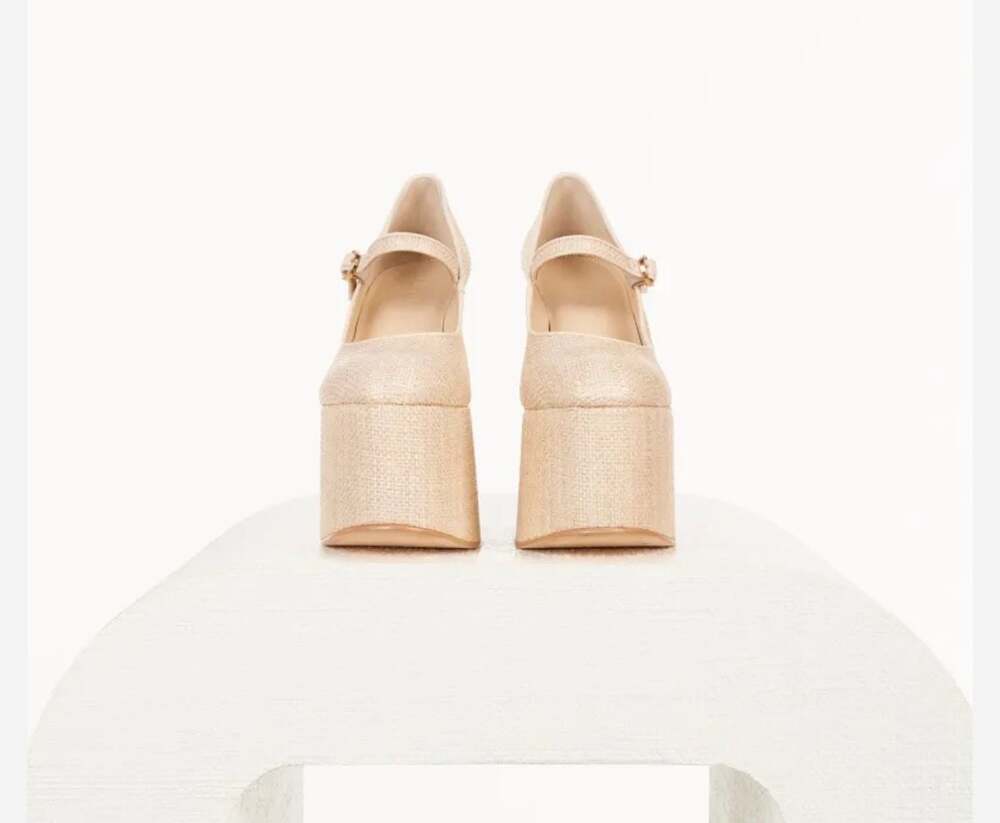 Cult Gaia Angelou Mary Jane Platform Pump natural color Nude brand new size 5 - Picture 4 of 12